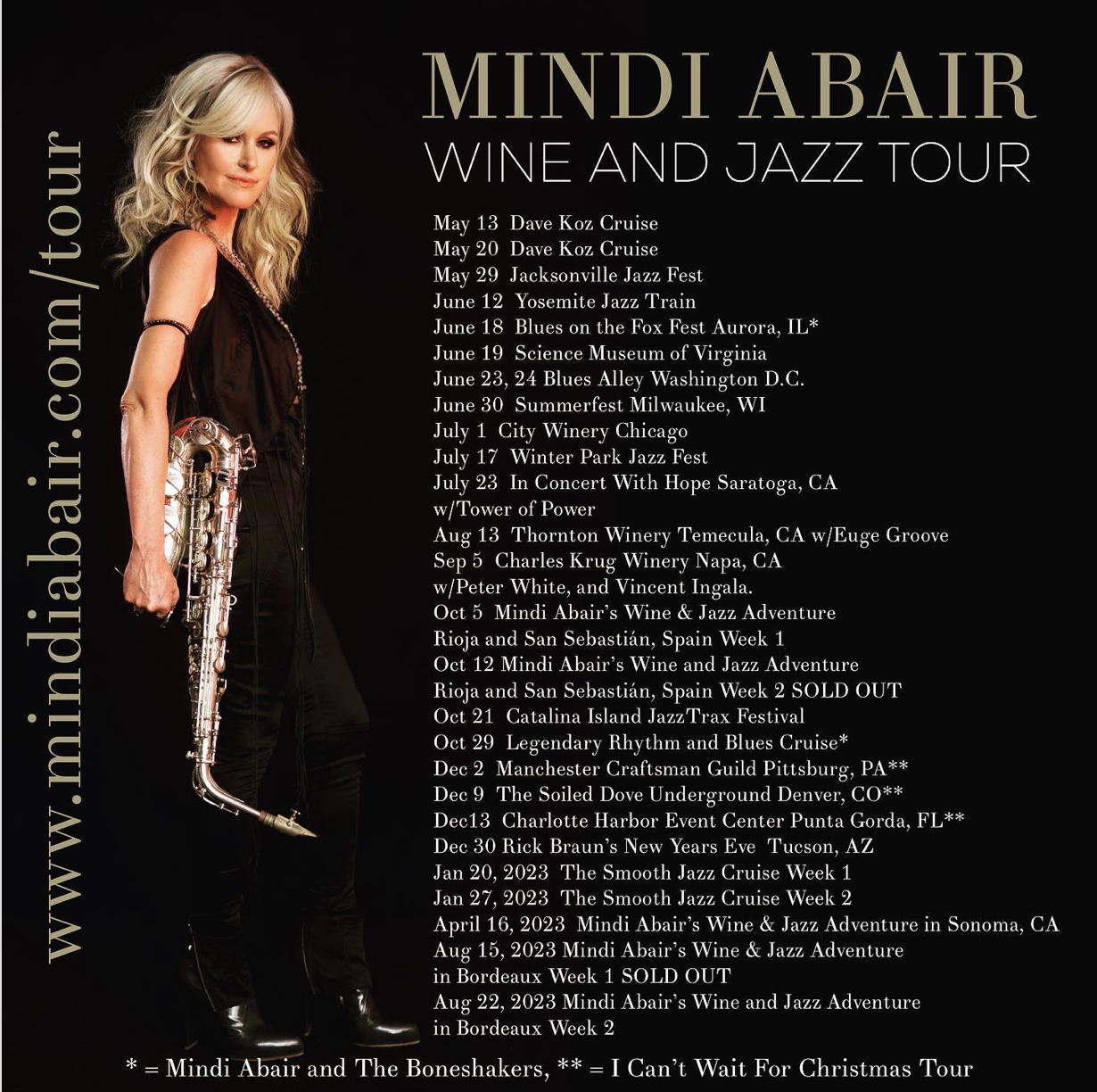 Mindi Abair Wine and Jazz Tour Dates