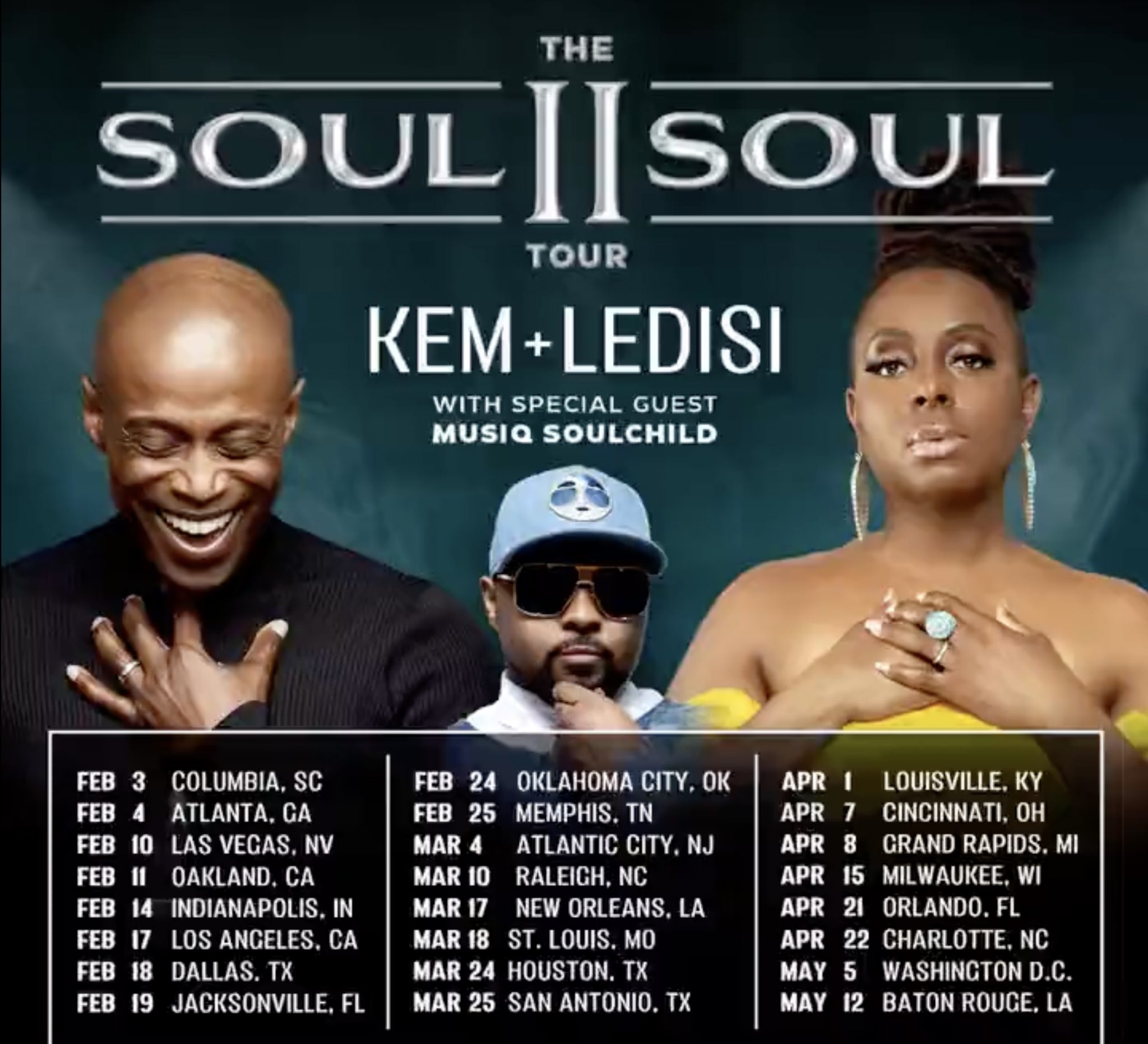 Kem x Ledisi x Musiq Soulchild on Tour 2023 Jazz and R&B Music