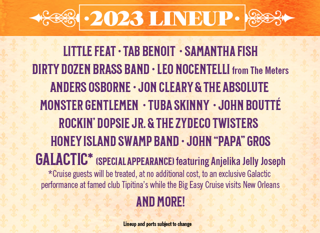 The Big Easy Cruise 2023 Artists