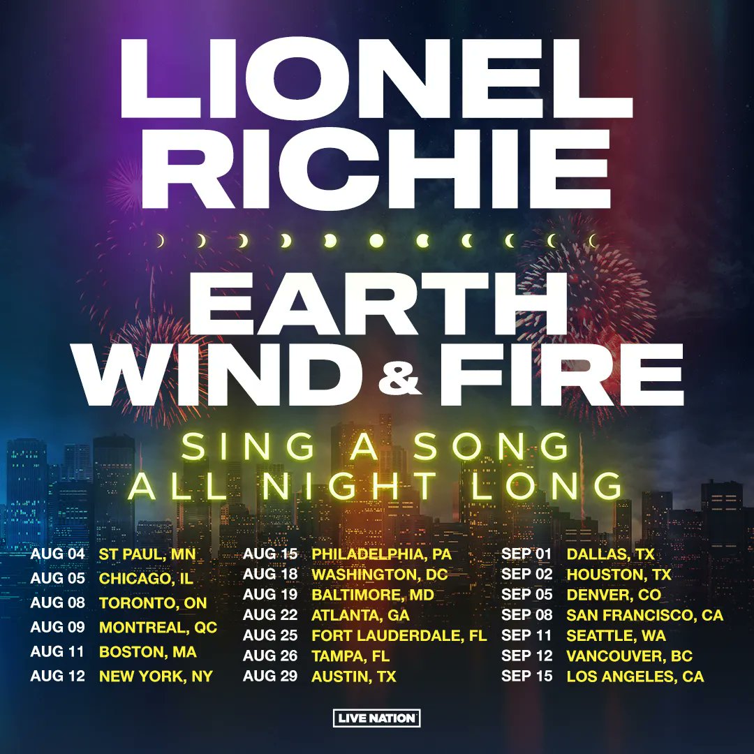 Lionel Richie and Earth Wind & Fire On Tour Dates