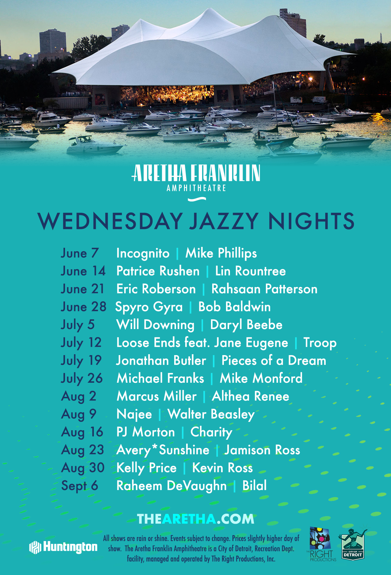 Wednesday Jazzy Nights at The Aretha in Detroit 2023 Lineup