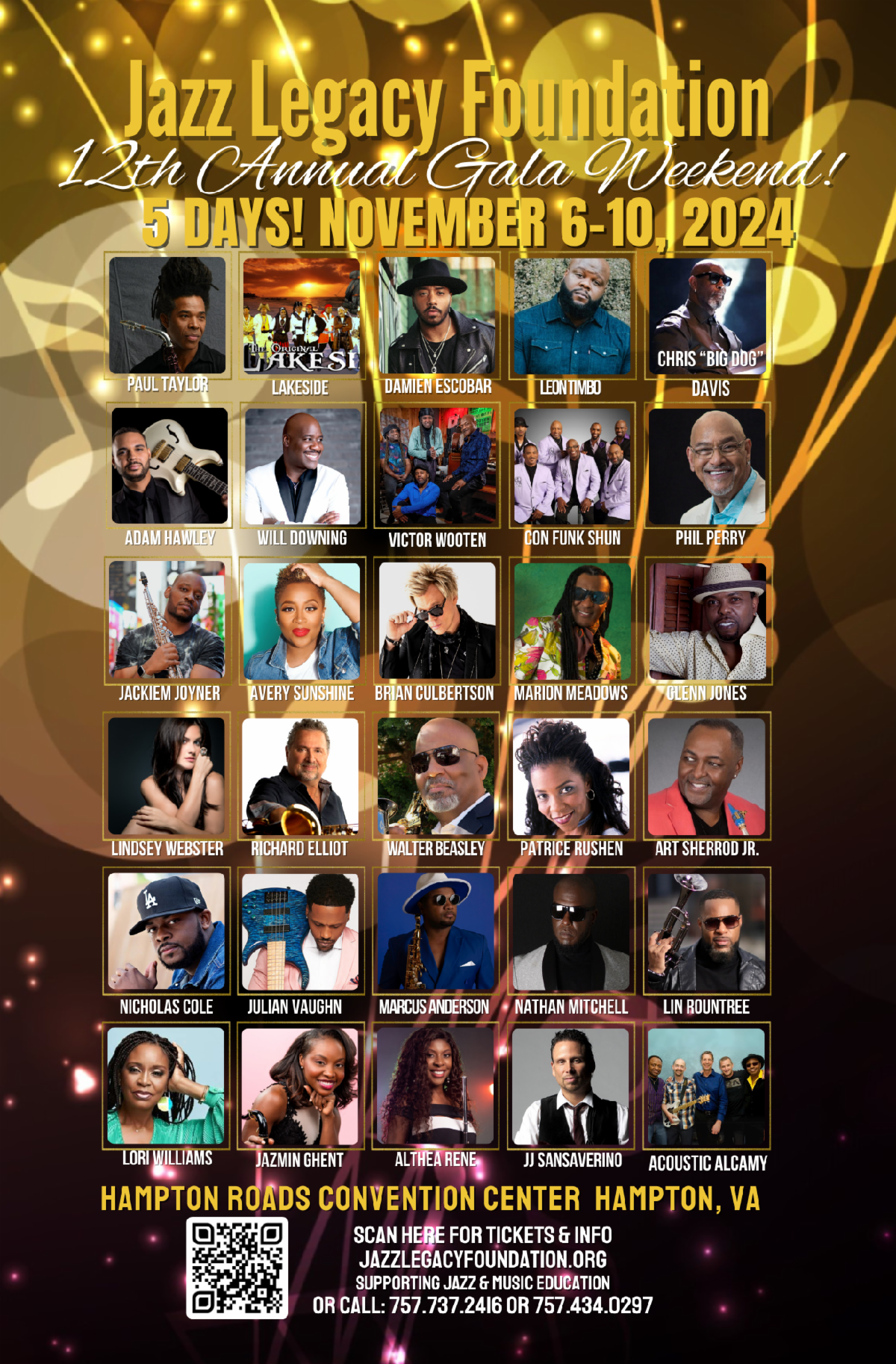 12th Annual Jazz Legacy Foundation Gala Weekend lineup